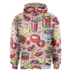 Tomato Seamless Pattern Juicy Tomatoes Food Sauce Ketchup Soup Paste With Fresh Red Vegetables Men s Overhead Hoodie