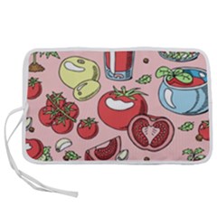 Tomato Seamless Pattern Juicy Tomatoes Food Sauce Ketchup Soup Paste With Fresh Red Vegetables Pen Storage Case (m)