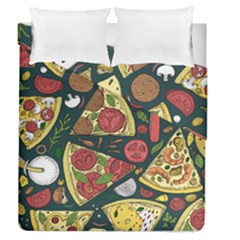Vector Seamless Pizza Slice Pattern Hand Drawn Pizza Illustration Great Background Duvet Cover Double Side (queen Size) by BangZart