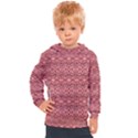 Pink art with abstract seamless flaming pattern Kids  Hooded Pullover View1