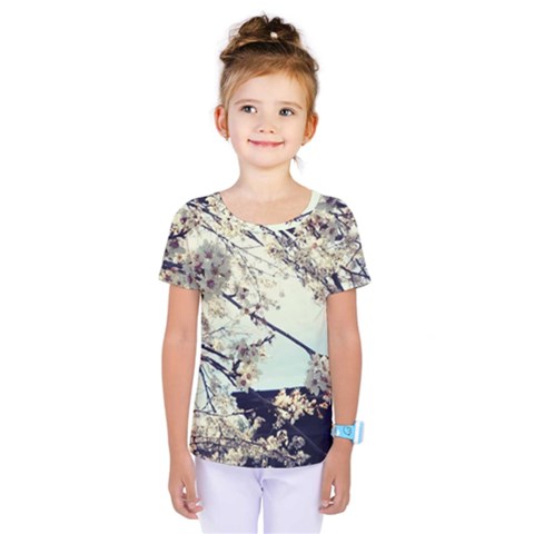 Plum Blossoms Kids  One Piece Tee by okhismakingart