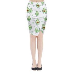 Cute Seamless Pattern With Avocado Lovers Midi Wrap Pencil Skirt by BangZart