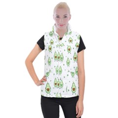 Cute Seamless Pattern With Avocado Lovers Women s Button Up Vest by BangZart