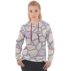 Cartoon Colored Stone Seamless Background Texture Pattern Women s Overhead Hoodie