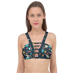 Seamless Pattern With Breakfast Symbols Morning Coffee Cage Up Bikini Top by BangZart
