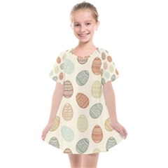 Seamless Pattern Colorful Easter Egg Flat Icons Painted Traditional Style Kids  Smock Dress by BangZart