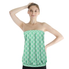 Polka Dots Mint Green, Pastel Colors, Retro, Vintage Pattern Strapless Top by Casemiro