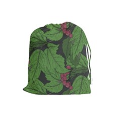 Seamless Pattern With Hand Drawn Guelder Rose Branches Drawstring Pouch (large) by BangZart