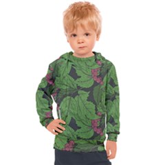 Seamless Pattern With Hand Drawn Guelder Rose Branches Kids  Hooded Pullover by BangZart