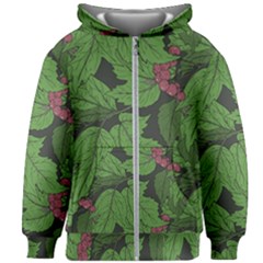 Seamless Pattern With Hand Drawn Guelder Rose Branches Kids  Zipper Hoodie Without Drawstring by BangZart