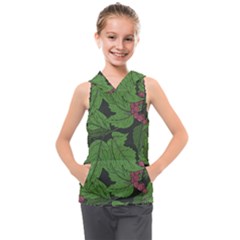 Seamless Pattern With Hand Drawn Guelder Rose Branches Kids  Sleeveless Hoodie by BangZart