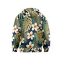 Seamless pattern with tropical flowers leaves exotic background Kids  Pullover Hoodie View2