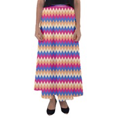Zigzag Pattern Seamless Zig Zag Background Color Flared Maxi Skirt by BangZart