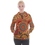 Bright seamless pattern with paisley elements hand drawn wallpaper with floral traditional Women s Hooded Pullover