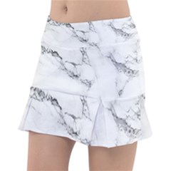 White Faux Marble Tennis Skorts by Dushan