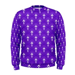 White And Purple Art-deco Pattern Men s Sweatshirt by Dushan