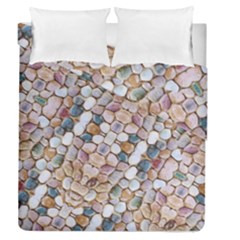 Rounded Stones Print Motif Duvet Cover Double Side (queen Size) by dflcprintsclothing