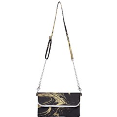 Black And Gold Marble Mini Crossbody Handbag by Dushan