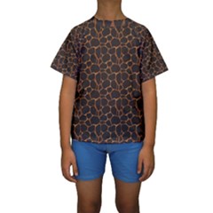 Animal Skin - Panther Or Giraffe - Africa And Savanna Kids  Short Sleeve Swimwear by DinzDas