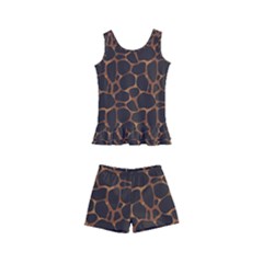 Animal Skin - Panther Or Giraffe - Africa And Savanna Kids  Boyleg Swimsuit by DinzDas