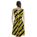 Warning Colors Yellow And Black - Police No Entrance 2 Sleeveless Waist Tie Chiffon Dress View2