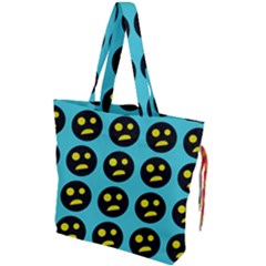 005 - Ugly Smiley With Horror Face - Scary Smiley Drawstring Tote Bag by DinzDas