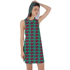 Evil Heart Graffiti Pattern Racer Back Hoodie Dress