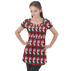 Village Dude - Hillbilly And Redneck - Trailer Park Boys Puff Sleeve Tunic Top