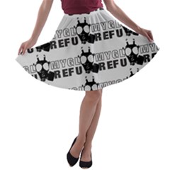 Gloomy Future  - Gas Mask And Pandemic Threat - Corona Times A-line Skater Skirt by DinzDas