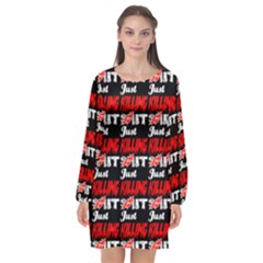 Just Killing It - Silly Toilet Stool Rocket Man Long Sleeve Chiffon Shift Dress  by DinzDas