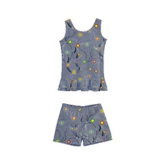 Abstract Flowers And Circle Kids  Boyleg Swimsuit by DinzDas