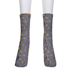 Abstract Flowers And Circle Men s Crew Socks by DinzDas