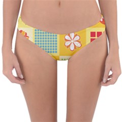 Abstract Flowers And Circle Reversible Hipster Bikini Bottoms by DinzDas