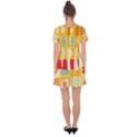 Abstract Flowers And Circle Drop Hem Mini Chiffon Dress View2