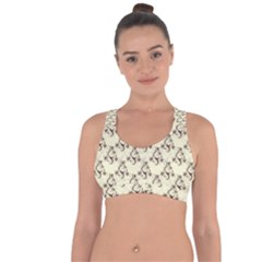 Abstract Flowers And Circle Cross String Back Sports Bra by DinzDas