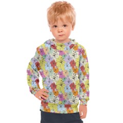 Abstract Flowers And Circle Kids  Hooded Pullover by DinzDas