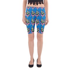 Monster And Cute Monsters Fight With Snake And Cyclops Yoga Cropped Leggings by DinzDas