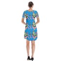 Monster And Cute Monsters Fight With Snake And Cyclops Short Sleeve V-neck Flare Dress View2