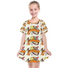 Love And Flowers And Peace Fo All Hippies Kids  Smock Dress by DinzDas