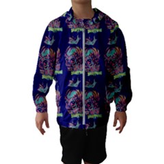 Jaw Dropping Horror Hippie Skull Kids  Hooded Windbreaker by DinzDas