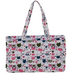 Adorable Seamless Cat Head Pattern01 Canvas Work Bag by TastefulDesigns