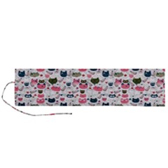 Adorable Seamless Cat Head Pattern01 Roll Up Canvas Pencil Holder (l) by TastefulDesigns