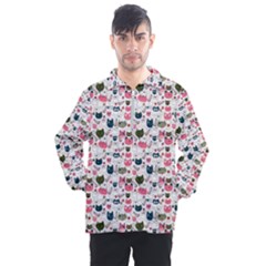 Adorable Seamless Cat Head Pattern01 Men s Half Zip Pullover by TastefulDesigns