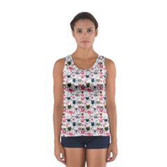 Adorable Seamless Cat Head Pattern01 Sport Tank Top  by TastefulDesigns