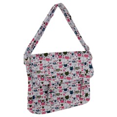 Adorable Seamless Cat Head Pattern01 Buckle Messenger Bag by TastefulDesigns