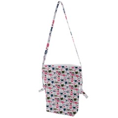 Adorable Seamless Cat Head Pattern01 Folding Shoulder Bag by TastefulDesigns