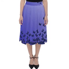 Gradient Butterflies Pattern, Flying Insects Theme Classic Midi Skirt by Casemiro