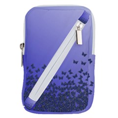 Gradient Butterflies Pattern, Flying Insects Theme Belt Pouch Bag (large) by Casemiro