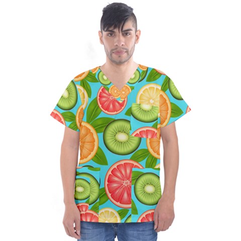 Fruit Love Men s V-neck Scrub Top by designsbymallika