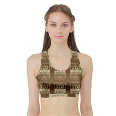 A Cookie A Day Keeps Sadness Away Sports Bra With Border by DinzDas